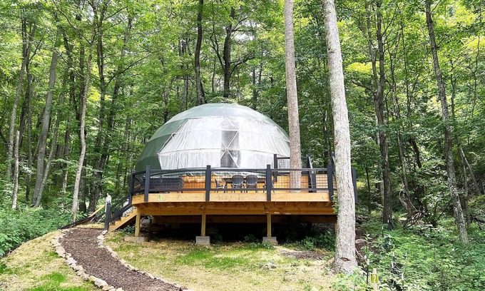 Canton Cabin | Asheville Dome Sleeps 6 + Mountain and Forest View