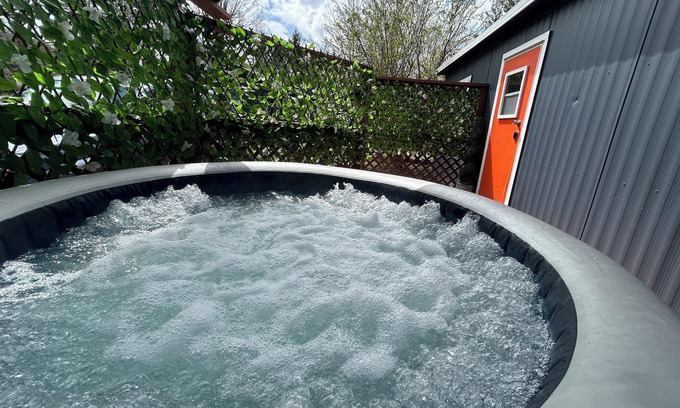 Swannanoa House | Asheville getaway, deck, hottub, trees, fire pit