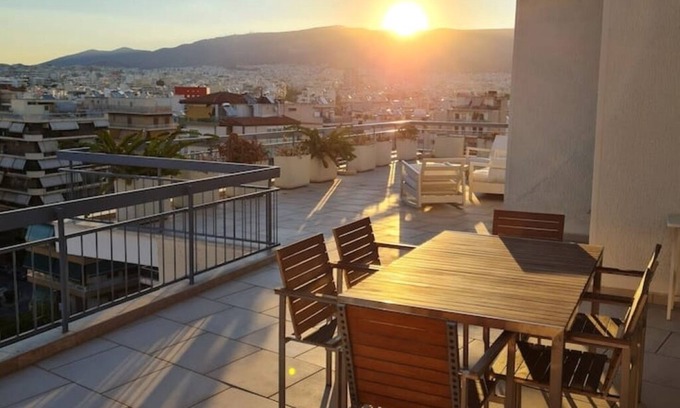 Palaio Faliro Apartment | Athens Riviera Penthouse with Direct Acropolis Views and Huge Terrace