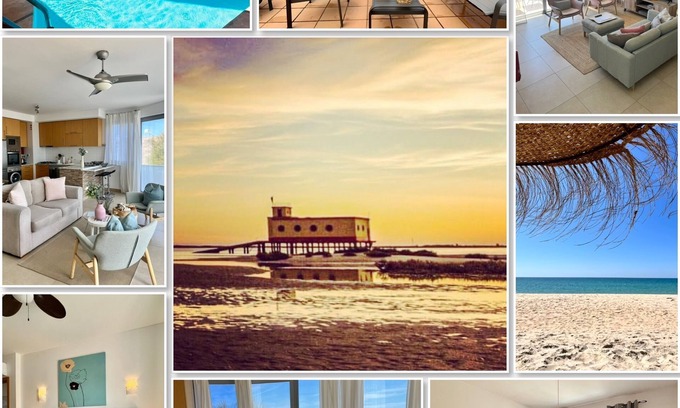 Olhao Apartment | Awesome! Vista Mar apartment - sea view - rooftop - swimming pool *