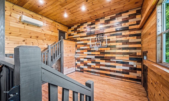 Caton Cabin | Basketball Court Near Dollywood Sleeps 12 Cozy Cabin Pool and Spa