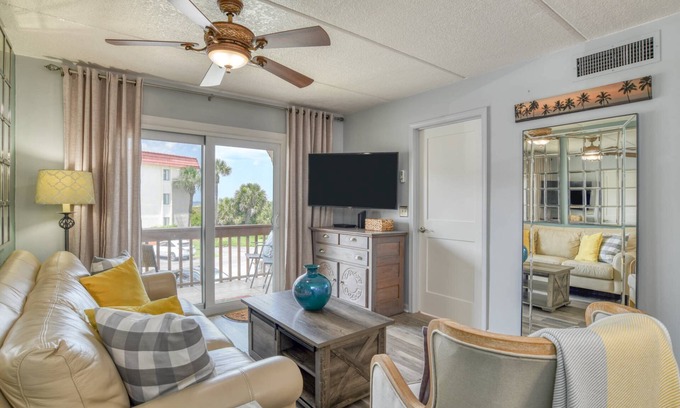 St. Augustine Beach Condo | Beach Access, Views, Heated Pool, Jacuzzi, Lighted Tennis, Walk to Restaurants! $300 in Free Tickets
