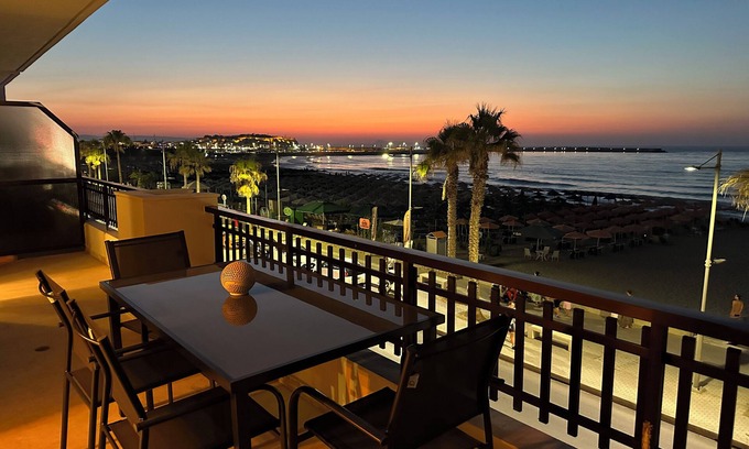 Rethymno Apartment | Beachfront Paradise: Stunning 2-Bedroom Apartment with City & Sea Views