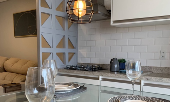 Jardim Goias Apartment | Beautiful 1 Bedroom Apartment Decorated with Charcoal Barbecue