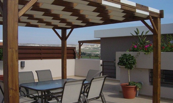 Larnaca Apartment | Beautiful 3 bedroom penthouse with private roof garden, mountain & sea views