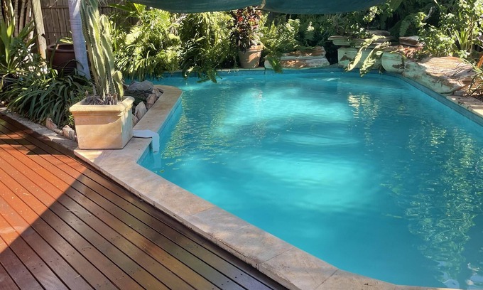 Cable Beach House | Beautiful Family Rammed Earth Bungalow with Tropical Oasis Pool