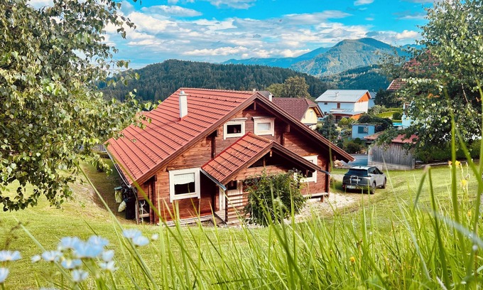 Zlan House | Beautiful log home in sunny Carinthia with fantastic views between Lakes