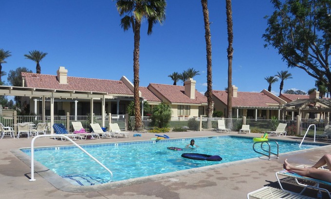 Palm Desert Condo | Beautiful, remodeled Home Away From Home with garage and furnished, tiled, patio
