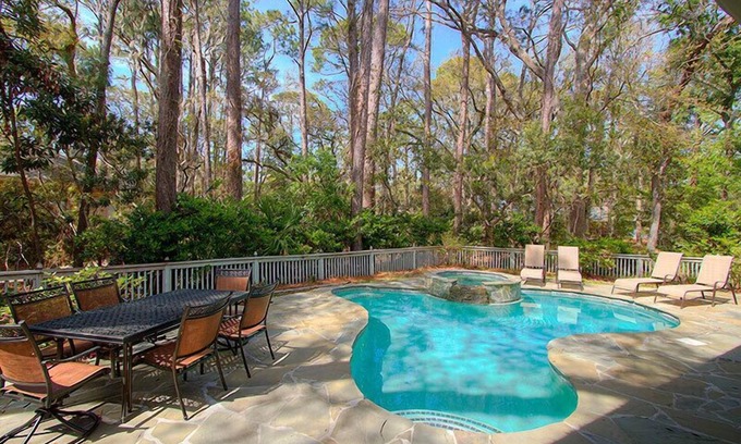 Heritage Woods House | Beautifully Decorated Beach Home in Sea Pines w/Private Pool/Spa, Walk to Beach