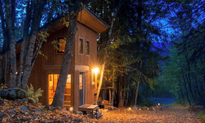 Nelson Cabin | Bees Knees in the Trees Tiny Home - Hot Tub & Sauna