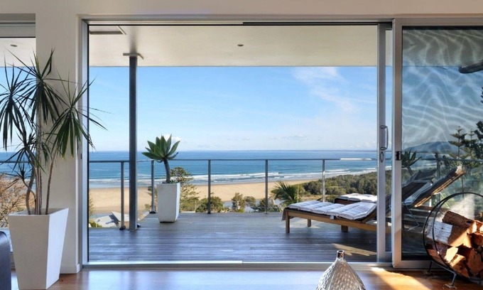 Gerroa House | BLUE SALT-Spectacular water views. Wood Burner Fire. Outdoor living on deck.