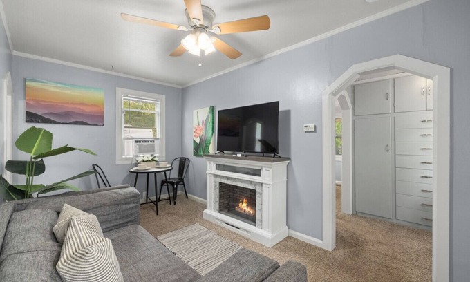 Central - Terry House | Bo's Cozy Green Backyard Bungalow | Hot Tub | W/D | Off-Street Parking