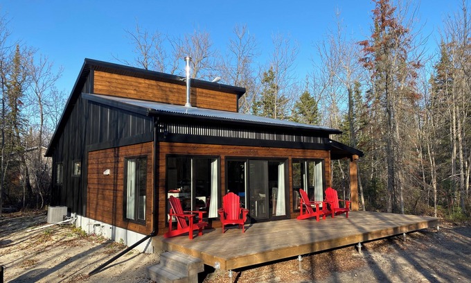 Beaconia Cabin | Brand new cabin at Balsam Harbour near Grand Beach w/hot tub & woodstove