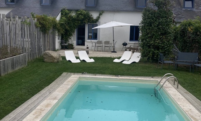 Porspoder Villa | Bright, comfortable villa - private heated pool 300m from the beach