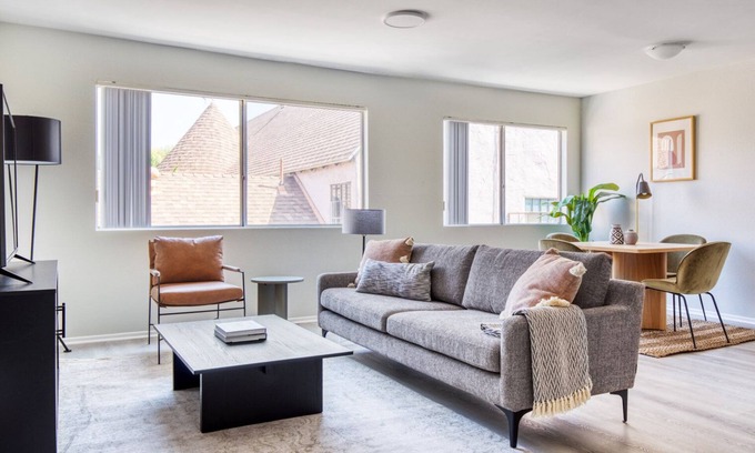 Beverly Grove Apartment | Bright Fairfax 2BR w/Pool, near WF + TJ, Melrose shopping, by Blueground