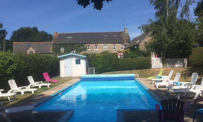 Plouguenast Cottage | Brittany Two Cottages Sleeps 10 Guests. Pet Friendly. Free Wifi. Heated Pool.