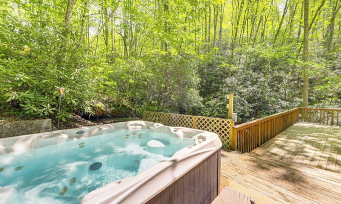 Bryson City Cottage | Bryson City Cottage w/Hot Tub & Waterfall Views!