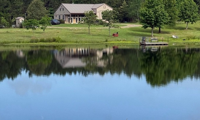 Cherokee County Cabin | Cabin: Hot Tub, Private Pond, Firepit & Scenic Views
