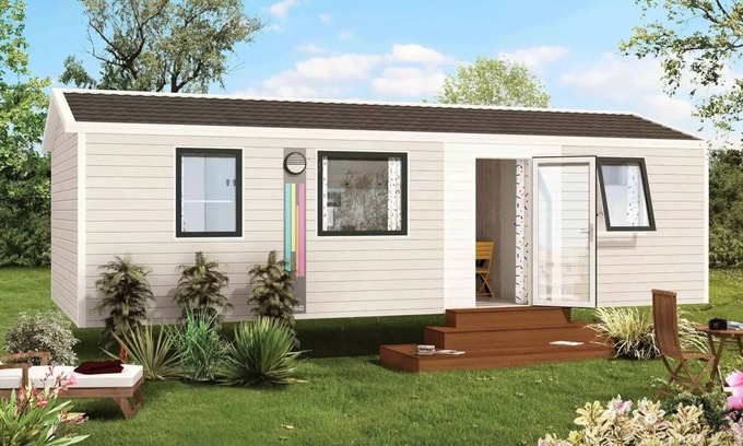 Binic House | Campsite LE PANORAMIC * - MOBILE HOME NIRVANA DUO 32m2 with semi covered terrace 4 people