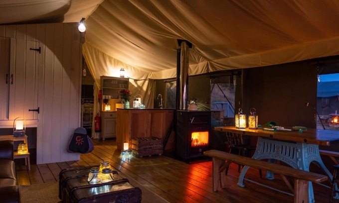 Lampeter Other | Canvas & Campfires, Luxury Safari Tent Glamping, only Seren Tent has a hot tub