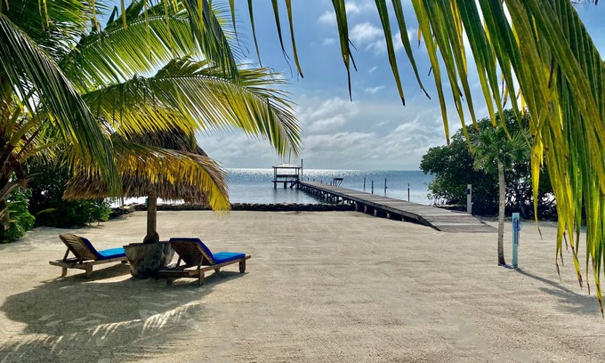 San Pedro House | Caribbean Seafront, 2-Level Island Home, Pool, Kayak, Paddle boards and Privacy