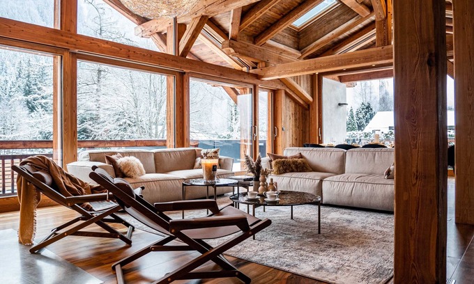 Les Praz-de-Chamonix Ski Chalet | Chalet Bonami 450 m2 salle cinema, jacuzzi, hammam