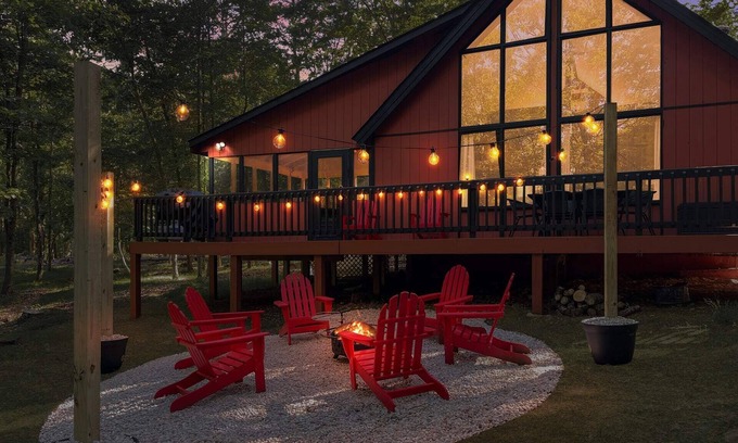 The Woods Ski Chalet | Chalet Cabin w Hot Tub, WiFi, Firepit, Grill, Deck