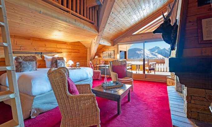 Cognet Apartment | Chambre prestige, balcon & cheminée – Alpe d’Huez