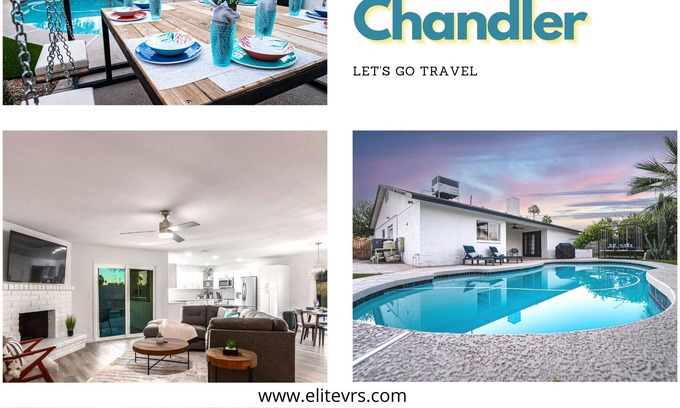 Chandler House | Chandler Heated Pool! Fun Backyard! 2 King Rooms!