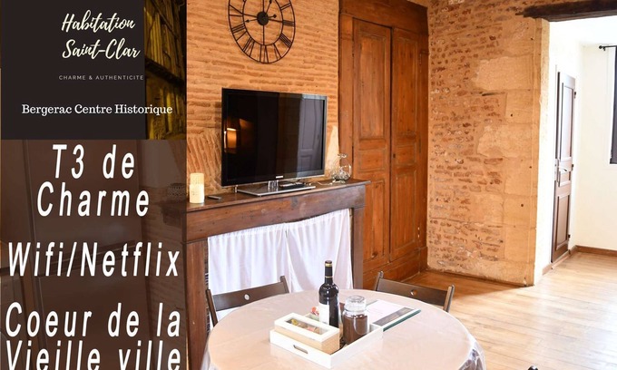 Bergerac Apartment | Charming 2 bedroom apartment "Cyrano" - Habitation Saint-Clar Historic Center - WIFI/Netflix