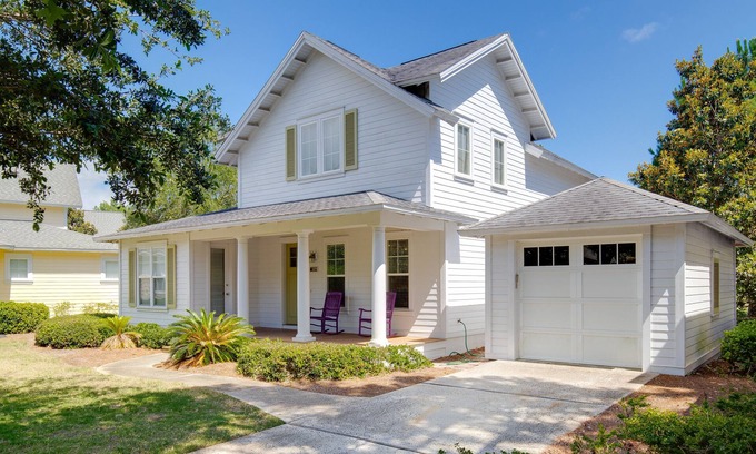 Laurel Grove House | Charming Beach Cottage with 6-Seat GOLF CART! Near Beach, Pool, Tram & Wharf.