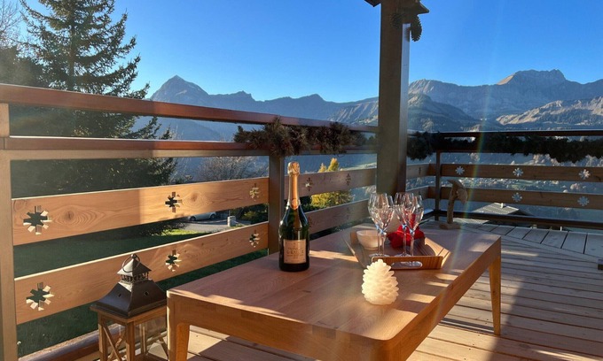 Crest-Voland Ski Chalet | Charming chalet with sauna and mountain views