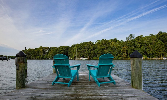 Chesapeake Ranch Estates-Drum Point House | Charming Waterfront Getaway with Private Dock