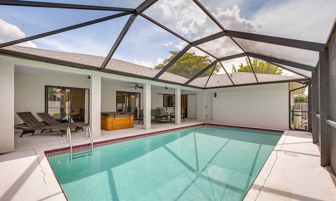 Palm River Estates House | Chic Naples Home w/Pool & Hot Tub, 4 Mi to Beach!