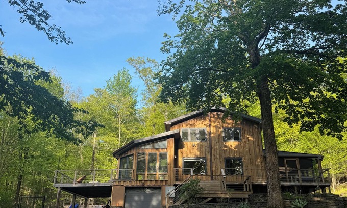 Woodstock House | Chronogram featured, Modern Mountain Family Home above Woodstock. Dog-Friendly