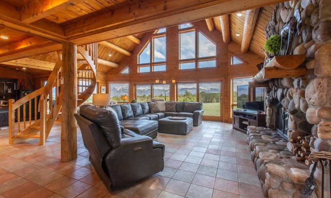 Ridgway House | Colorado Luxury Log Home - 40 Private Acres - Fire Pit - Views