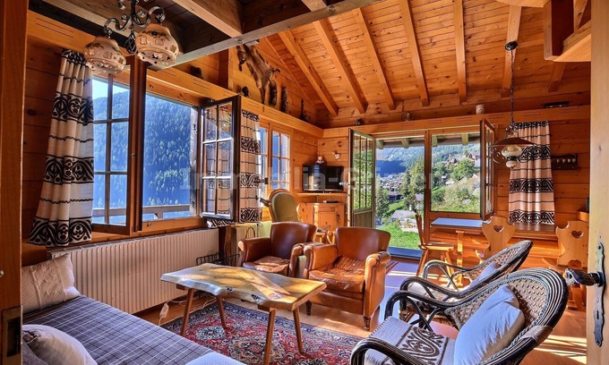 Grimentz Ski Chalet | Comfortable chalet on 2 levels for 6 to 7 people, living room, kitchen area with diswasher, 1 double