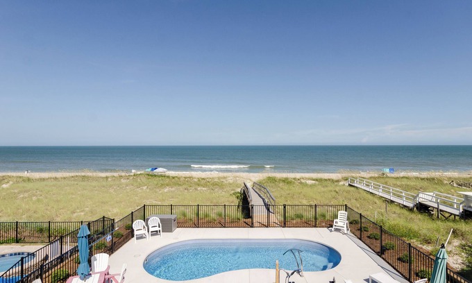 Carolina Beach House | Conched Out : Beautiful Oceanfront Single Family Home with a Private Pool!