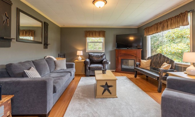 Deerfield House | Country home with cozy fireplace