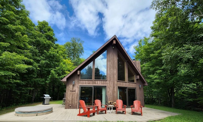 Whippleville Cabin | Cozy AFrame Cabin w/ Hot Tub overlooking Titus Mtn