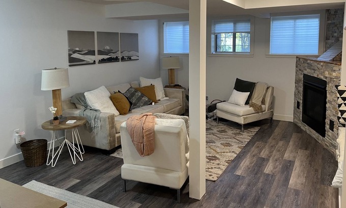 Cedarbrae House | Cozy basement suite w/fireplace. Pet friendly!