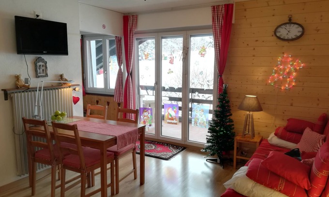 Vionnaz Apartment | Cozy & Romantic Chalet-Style Flat with Mountain View: Ideal for Skiing & Hiking