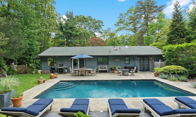 North Sea House | Cozy Southampton Home with Private Pool, Outdoor Dining, Perfect for Families