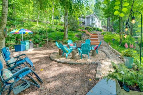 Hendersonville Apartment | Creekside Hendersonville Haven Hot Tub and Fire Pit