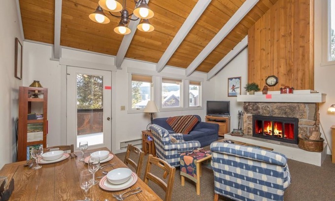 Big Sky Meadow Village House | Cute condo w/fireplace, private decks & community pool/hot tub/sauna - Cozy Curley Bear Condo