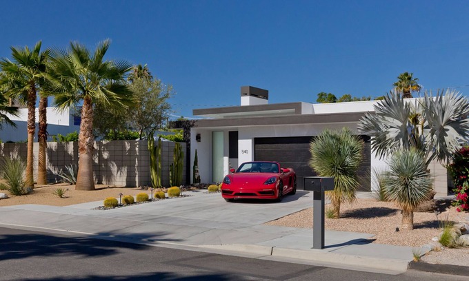 Racquet Club West House | Desert Haven Luxe Oasis with pool/jacuzzi, mountain views and minimalist design