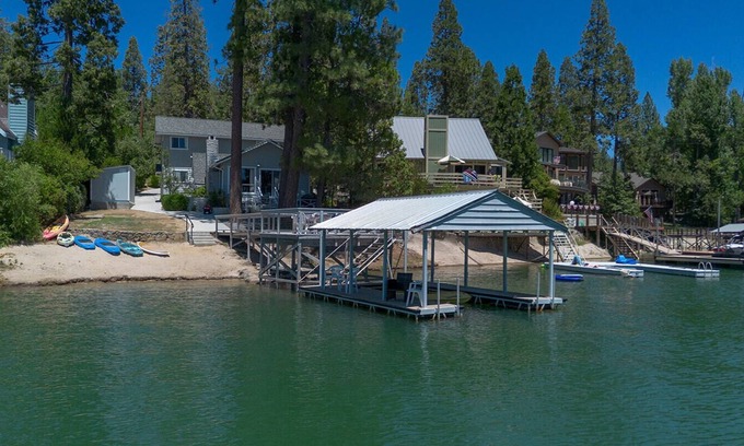 Bass Lake Cabin | Desmond French LAKEFRONT Retreat - Private Dock & Beach/Walk to Pines Village