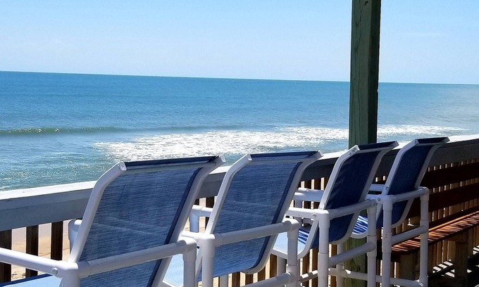 Bethune Beach House | Direct Oceanfront- Relax on the big deck or take a nice, long walk on the beach