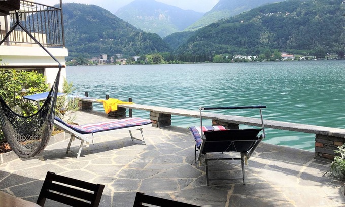 Riva San Vitale Ski Chalet | Direct on Lugano Lake: Take a Swim from your Villa - Cottage for 4 people in Riva San Vitale