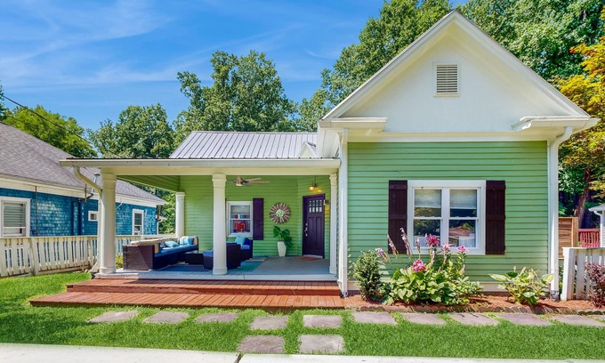 Brevard House | Dog-friendly downtown retreat with 2 kitchens & large fenced yards